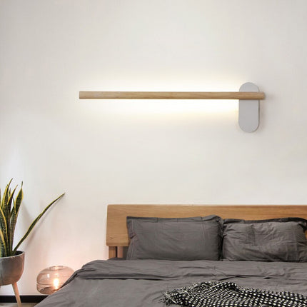 Applique murale LED rectangulaire en bois style scandinave Amane — LZ4X9T1