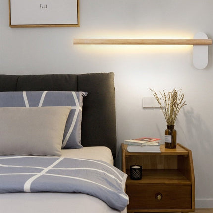 Applique murale LED rectangulaire en bois style scandinave Amane — LZ4X9T1