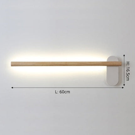 Applique murale LED rectangulaire en bois style scandinave Amane — LZ4X9T1