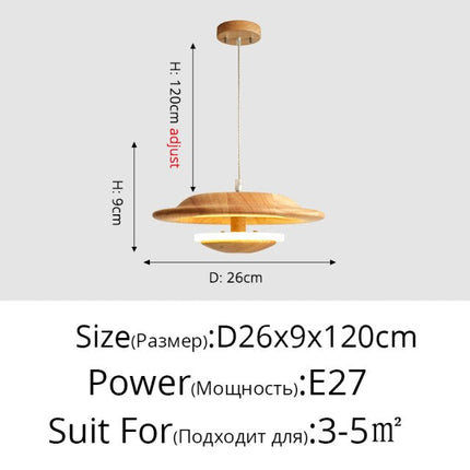 Suspension scandinave avec abat-jour en bois original Zoraida — LZ4X9T