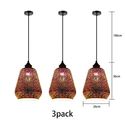 Suspension moderne multicolore en verre 3D Kaili — LZ4X9M