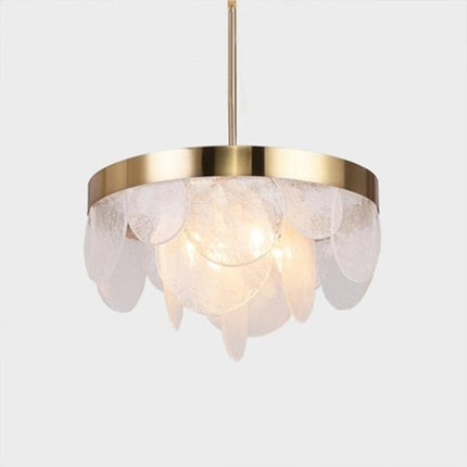 Lustre LED moderne doré avec cercle en verre blanc — LZ4P9XQ