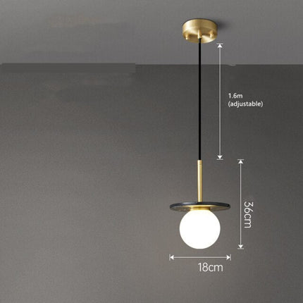 Suspension Gianna avec abat-jour plat en marbre — LZ4X9T