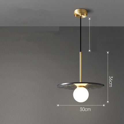 Suspension Gianna avec abat-jour plat en marbre — LZ4X9T