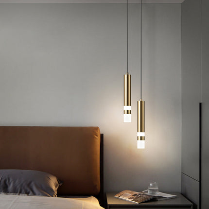 Suspension LED tube design doré ou noir Amias — LZ4X9Q2