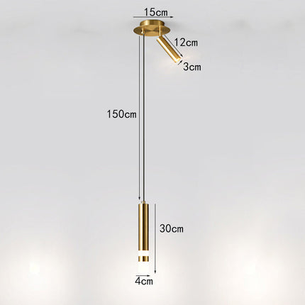 Suspension LED tube design doré ou noir Amias — LZ4X9Q2