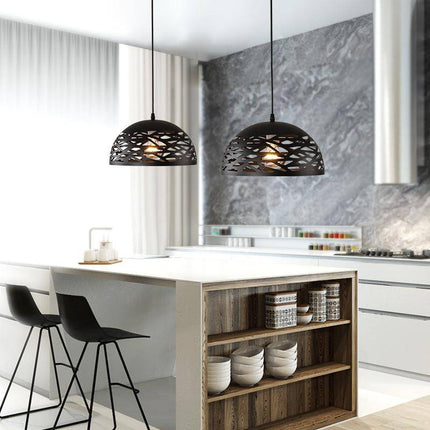 Suspension LED demi-boule moderne en noir, blanc ou rouge — LZ4X9T