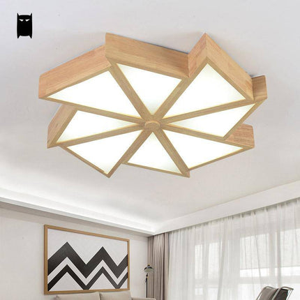 Plafonnier LED en bois à motifs triangulaires multiples — LZ4X9P2
