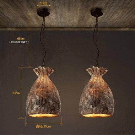Suspension vintage en forme de sac d'or avec symbole dollar — LZ4X9M