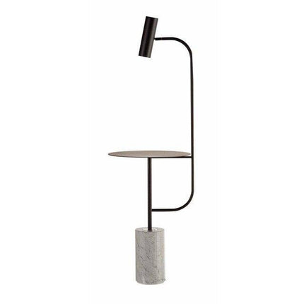 Lampadaire doré avec table et base en marbre design Phube — LZ4X9T2
