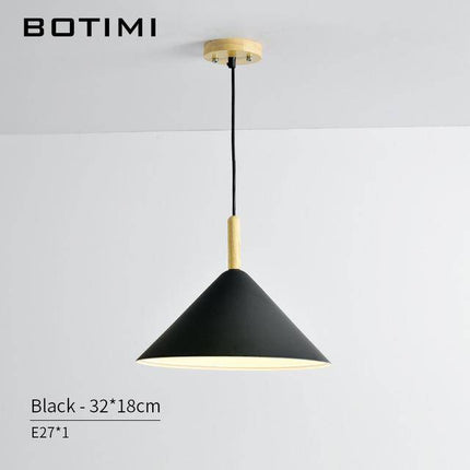 Suspension LED conique en bois et métal style Nordic — LZ4D7Q9