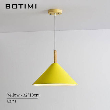 Suspension LED conique en bois et métal style Nordic — LZ4D7Q9