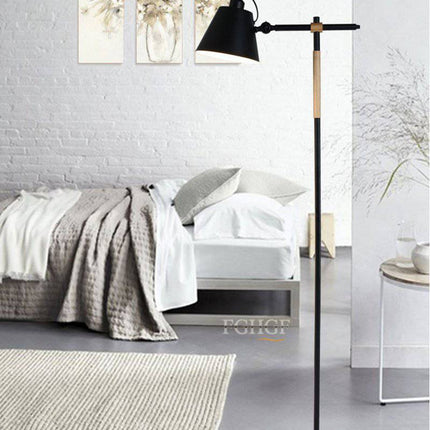 Lampadaire design ajustable en bois et métal — LZ4X9P2