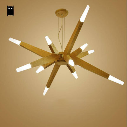 Lustre LED contemporain à branches en bois — LZ4X9P2