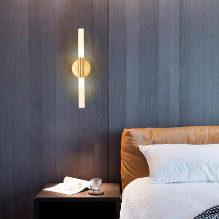 Applique murale LED tube en verre doré design — LZ4X9P