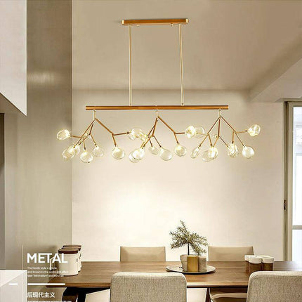 Lustre LED moderne en bois noir ou doré style branches d’arbre — LZ4X9P2