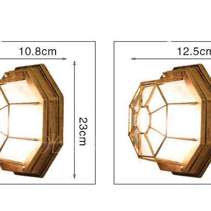 Plafonnier LED extérieur octogonal à grille vintage — LZ4X9T2