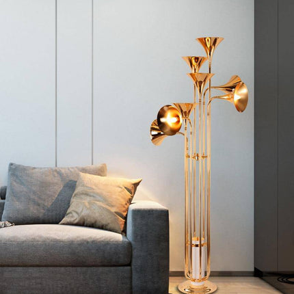 Lampadaire LED moderne finition dorée Foyer — LZ4X9P2