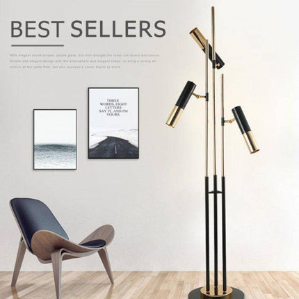 Lampadaire design LED avec tripode et lampes orientables — LZ4X9P2Q
