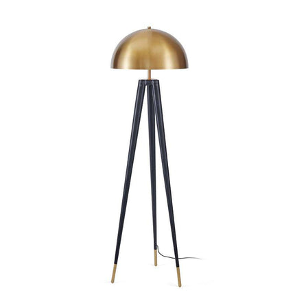 Lampadaire design à triple pied avec abat-jour sphérique doré — LZ4XJ7