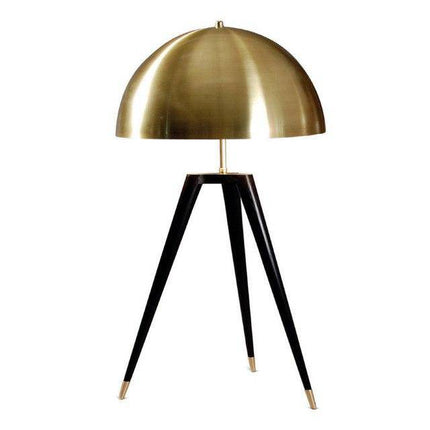 Lampadaire design à triple pied avec abat-jour sphérique doré — LZ4XJ7