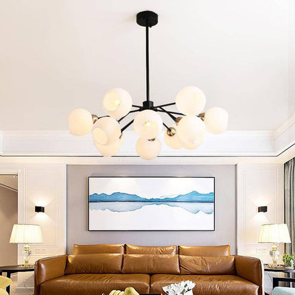 Lustre industriel à multiples globes en verre pour foyer — LZ4X9J