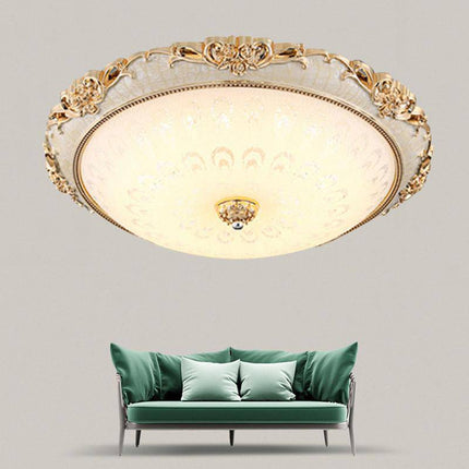 Plafonnier LED rond en acrylique avec finition dorée — LZ3V9X