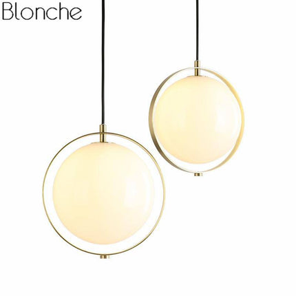 Suspension LED avec boule en verre et cercle doré — LZ4X9T