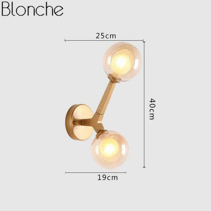 Applique murale design dorée avec globe en verre — LZ4X9T1
