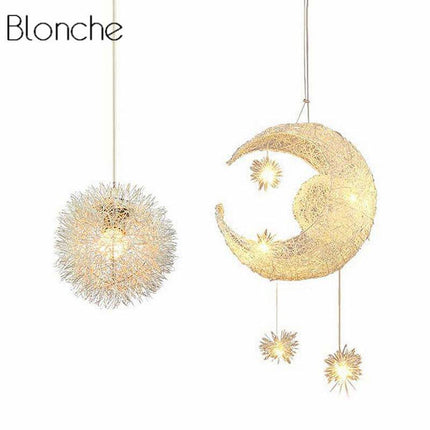 Suspension LED en forme d’étoile et de lune — LZ4X9T