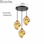 Doré - 3 lampes - Base rond