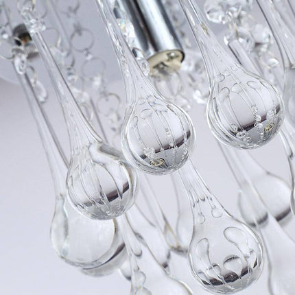 Plafonnier LED chromé orné de gouttes en cristal — LZ4X7M