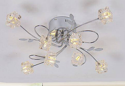 Plafonnier LED chromé avec cubes en verre design — LZ4X9T1