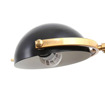 Lampadaire doré avec abat-jour sphérique noir et base en marbre — LZ4X9T