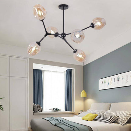 Lustre LED design à branches en métal avec lampes en verre Lindsey — LZ4X9T