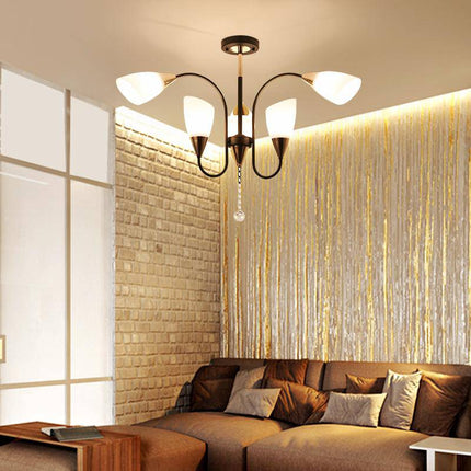 Lustre LED avec bras arrondis et abat-jours en verre Room — LZ4X9P2