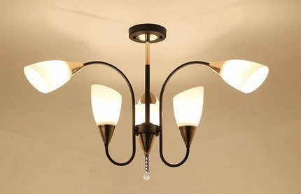 Lustre LED avec bras arrondis et abat-jours en verre Room — LZ4X9P2