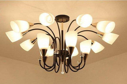 Lustre LED avec bras arrondis et abat-jours en verre Room — LZ4X9P2