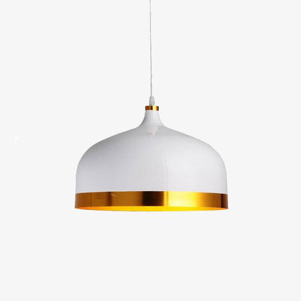 Suspension LED avec abat-jour métal arrondi aux bords dorés style Loft — LZ4X9J