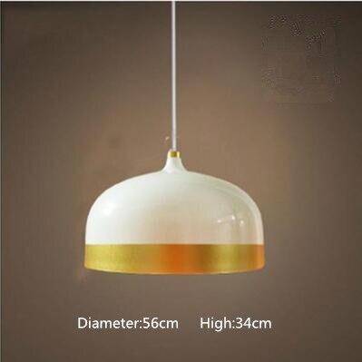 Suspension LED avec abat-jour métal arrondi aux bords dorés style Loft — LZ4X9J