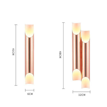Applique murale LED design cylindre ouvert finition rose gold — LZ4P9XJ