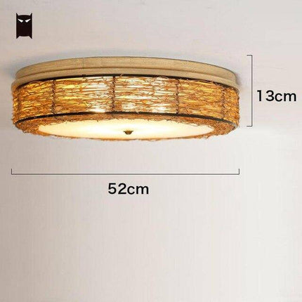 Plafonnier LED rond en osier tressé Rattan — LZ4P9XQ
