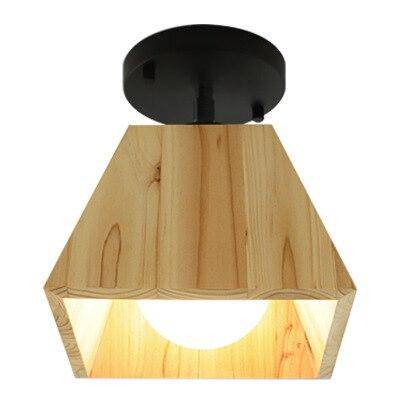 Plafonnier avec lampe en cône bois style japonais — LZ4M9X2