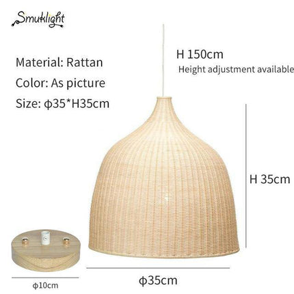 Suspension en bambou et rotin aux formes variées style chinois — LZ4X9P2
