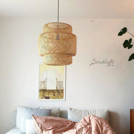 Suspension en bambou et rotin aux formes variées style chinois — LZ4X9P2