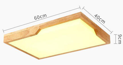 Plafonnier LED rectangulaire en bois style Tatami — LZ4X9P2