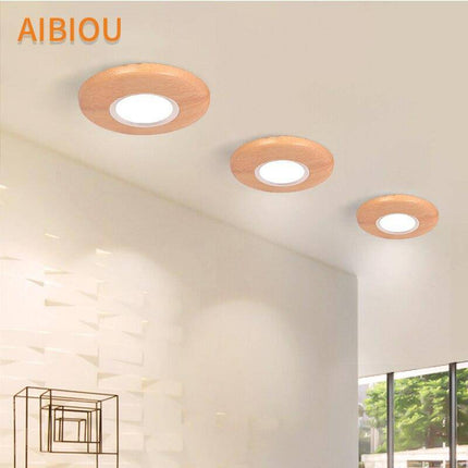 Plafonnier spot LED en bois Aibiou — LZ4X9T2