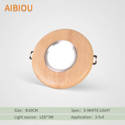 Plafonnier spot LED en bois Aibiou — LZ4X9T2