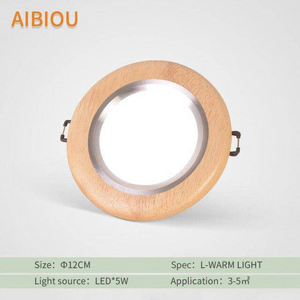 Plafonnier spot LED en bois Aibiou — LZ4X9T2