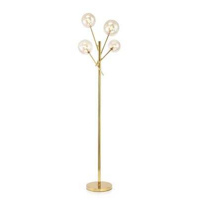 Lampadaire LED doré à branches et boules de verre design — LZ4FJ9